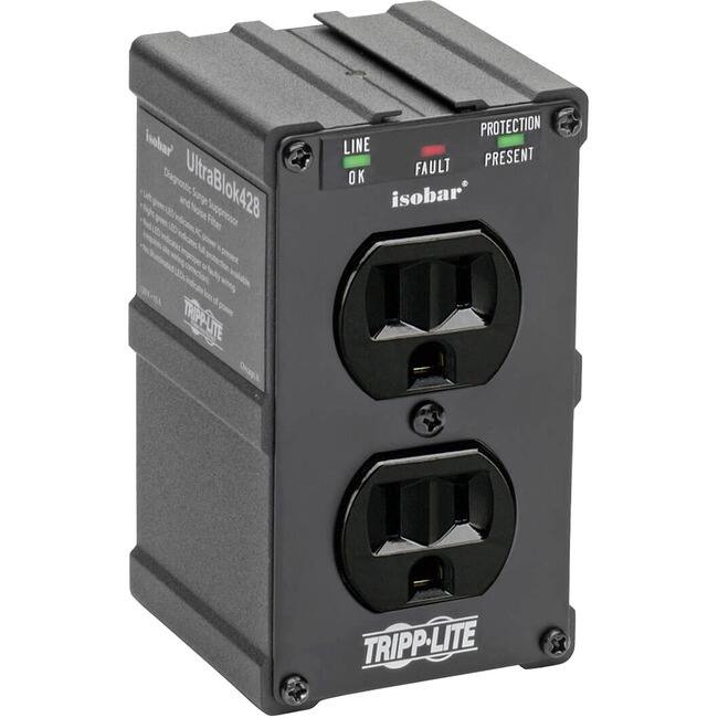 Tripp Lite - by Eaton Isobar Surge Suppressor - Direct plug-in surge, spike and line noise protection - Receptacles: 2 x - Black
