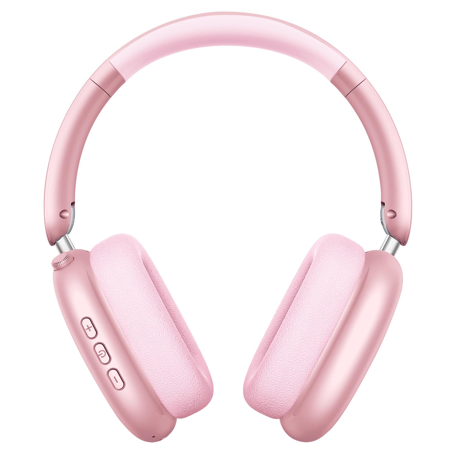 GlowWise - Wireless Active Noise Cancelling Headphones Bluetooth 5.3, Hi-Res Audio, 48H Playtime, Foldable Over-Ear Compatible - Pink
