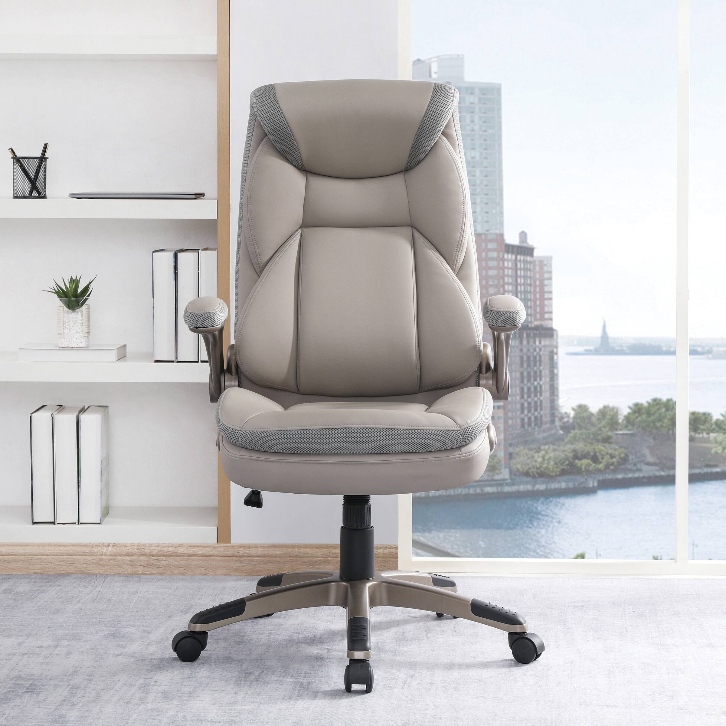 Alt View 15. Office Star Products - Exec Bonded Lthr Office Chair - Taupe / Cocoa.