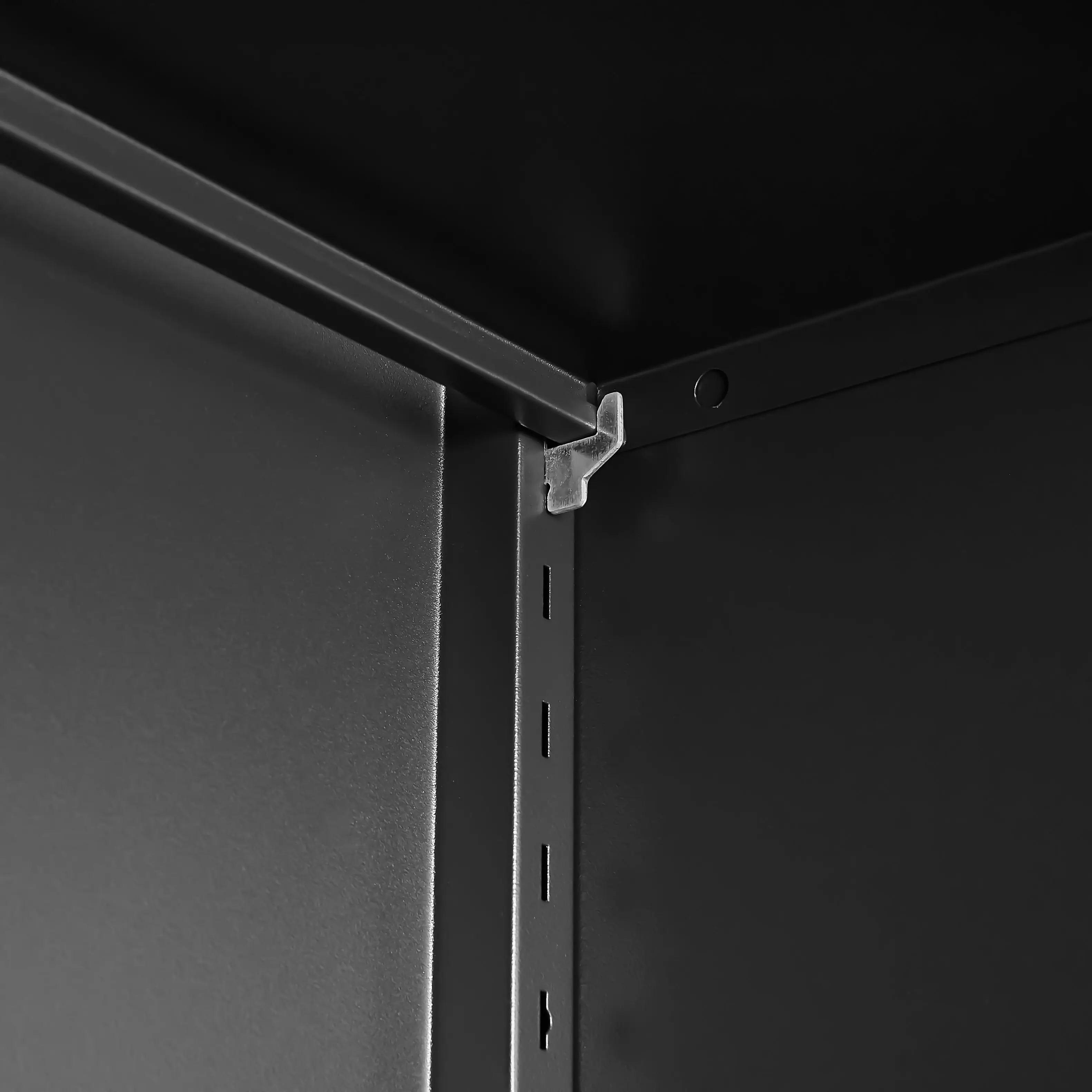 Alt View 4. GOODSILO - Adjustable Two-Door Tall Steel Storage Cabinet with Adjustable Shelves for Kitchen Pantry and Home Organization - Black.