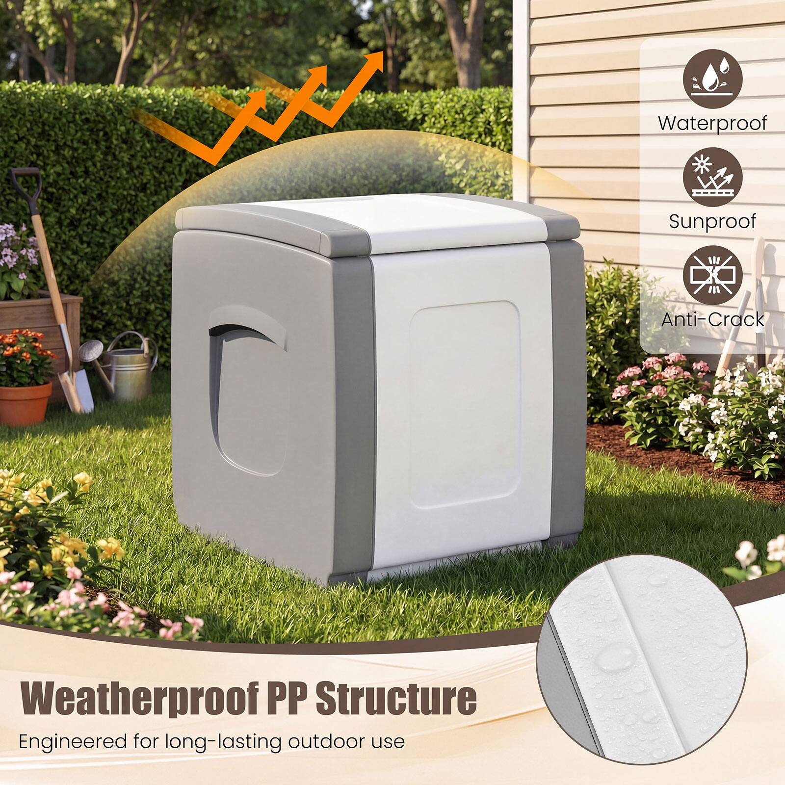 Waterproof Sunproof Anti-Crack Weatherproof PP Structure Engineered for long-lasting outdoor use
