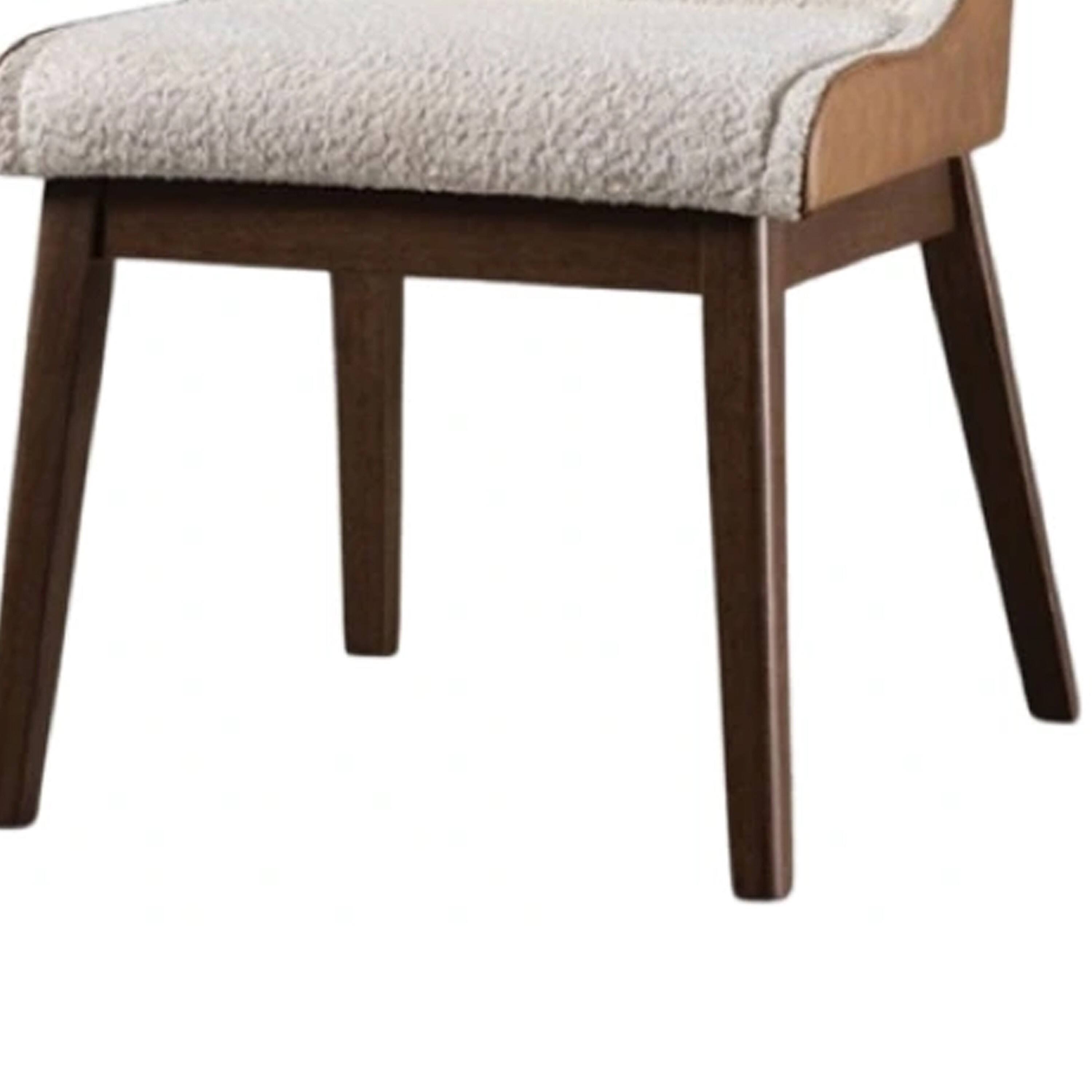 Alt View 3. Manhattan Lane - Iken Side Dining Chair Set of 2, Curved Panel Back, Walnut Brown Wood - Walnut Brown, Beige.