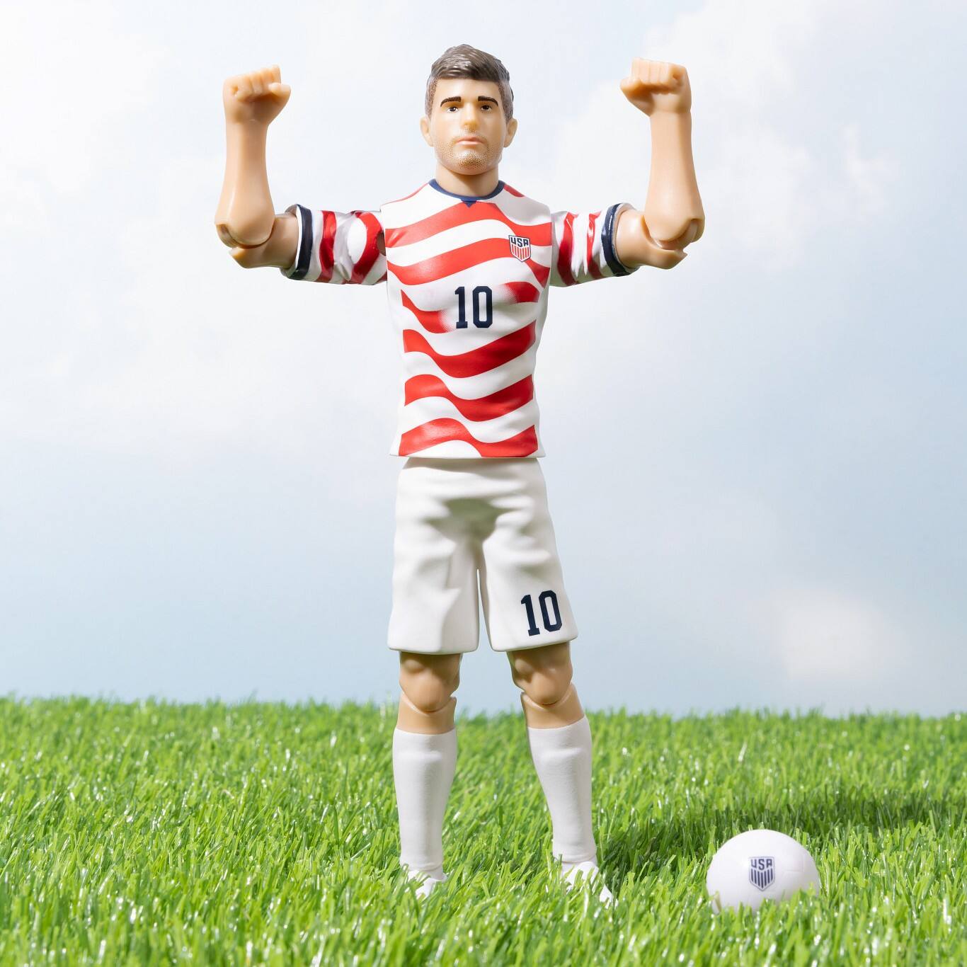 Alt View 2. Banbo Toys - Banbo Toys SOCKERS 2026 USMNT Christian Pulisic (Home Jersey) 8" Collectible Soccer Action Figure.