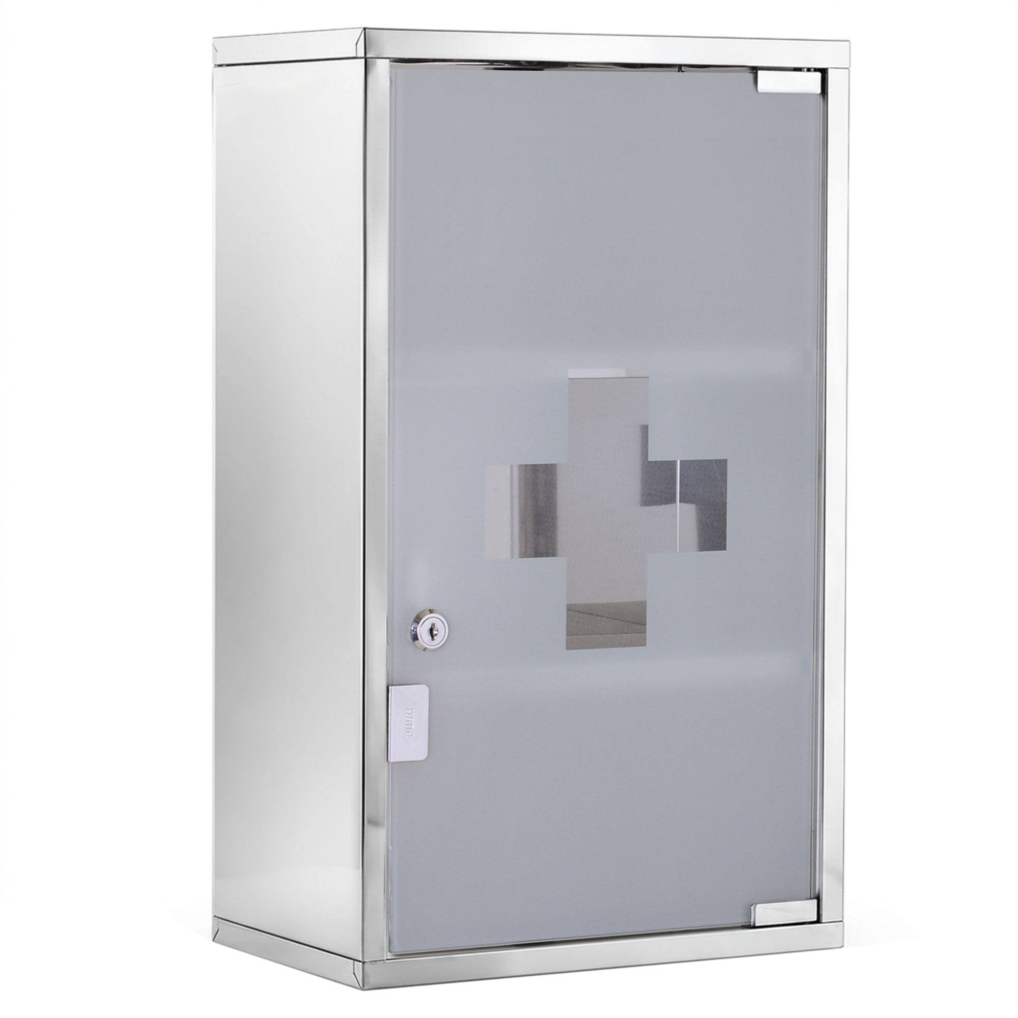 Homcom - x 20" Lockable Medicine Cabinet - Silver