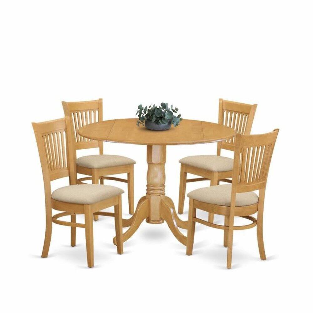 Back. Starlight Canyon Home - Elegant Brown Oak Dining Room Table Set for 4 - Oak.