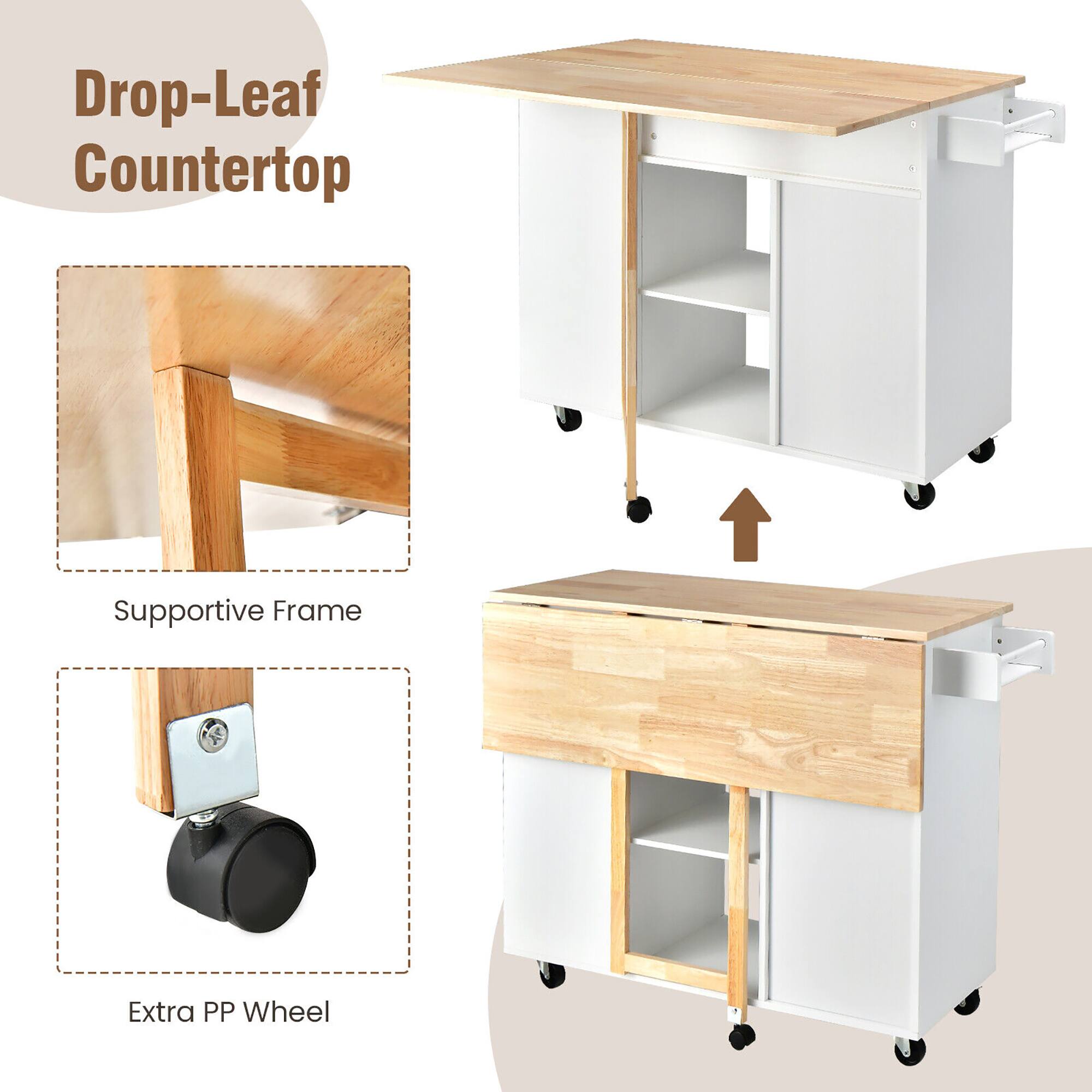 Drop-Leaf Countertop

Supportive Frame

Extra PP Wheel