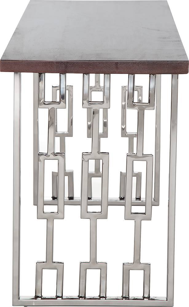 Alt View 12. Adore Decor - Lennox Rectangular Contemporary Wood and Metal Bench - Dark Walnut Brown.