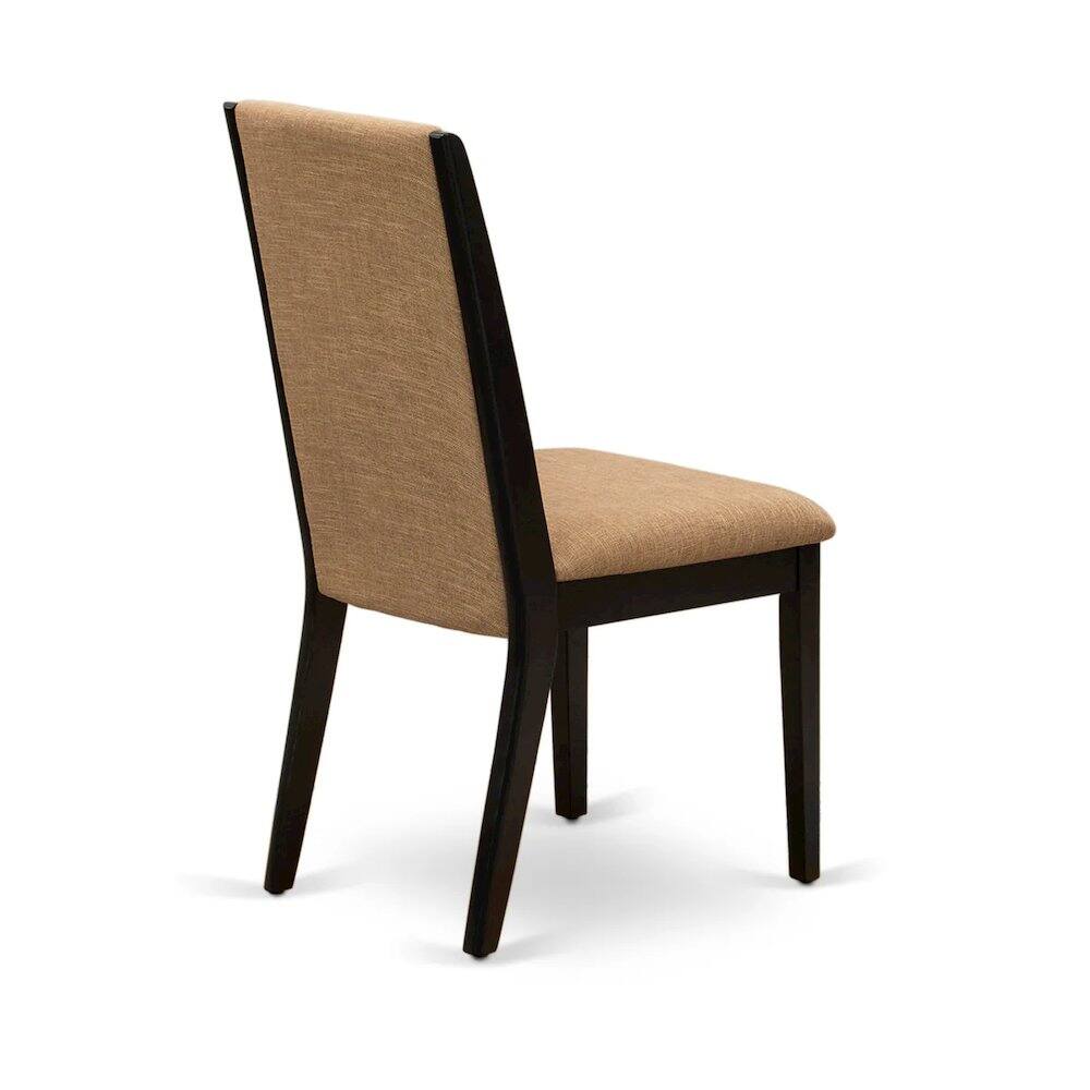 Alt View 1. East West Furniture - East West Furniture 3-Piece Dinner Table Set Include a Wood Table and 2 Light Sable Linen Fabric Padded Chairs with - Multi-Color.