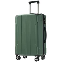 HTUTWOO - Hardshell Luggage - 24-inch Expandable Checked Suitcase, Lightweight Durable ABS, Double Wheels - Green