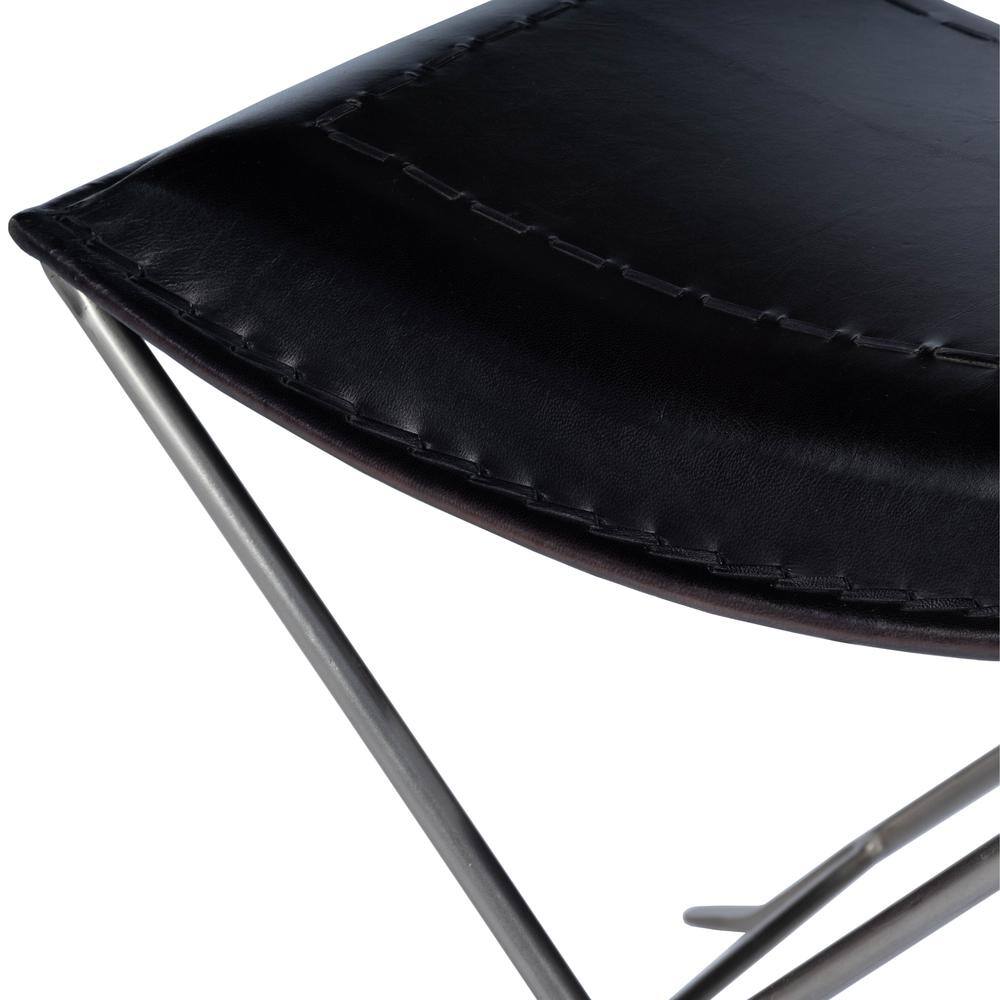 Angle. Butler Specialty - Melton Leather 21.5"W Stool - Black.