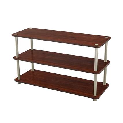 Front. SlickBlue - 3-Tier Shoe Organizer Rack for 12 Pairs, Modern Style - Dark Cherry.
