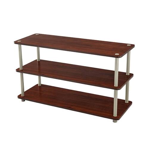 Front. SlickBlue - 3-Tier Shoe Organizer Rack for 12 Pairs, Modern Style - Dark Cherry.