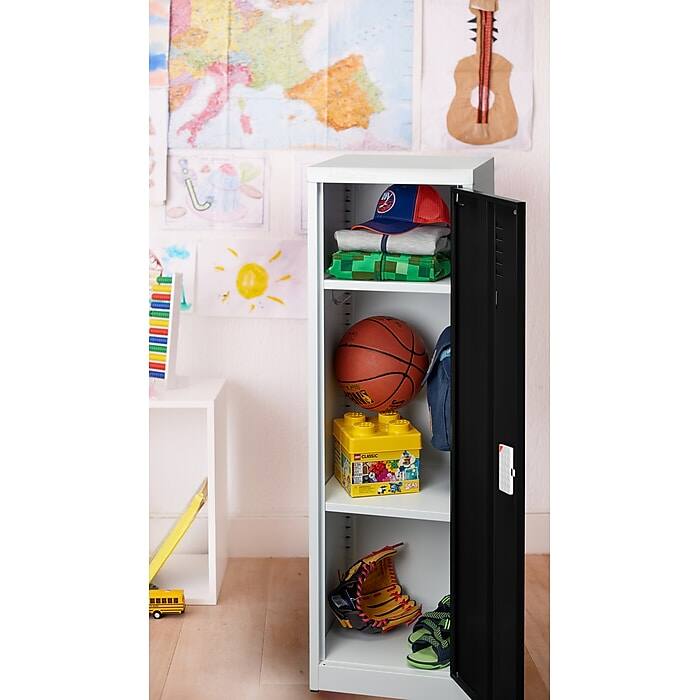 Angle. AdirOffice - Storage Locker 629-Series 48" H 1-Tier Steel Locker with Digital Lock - Black.