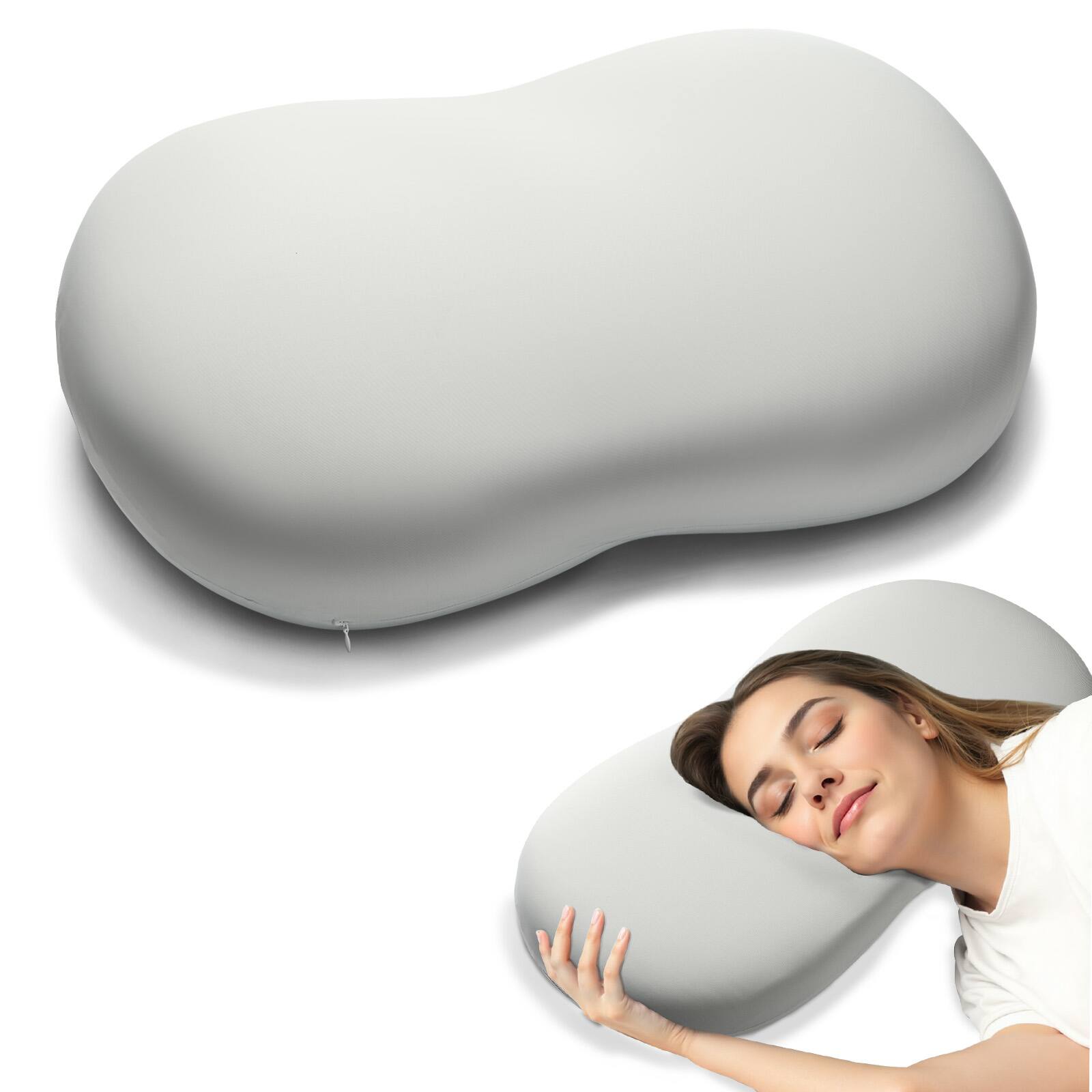 Alt View 1. HONGGE - Ergonomic Cervical Memory Foam Pillow for Neck and Shoulder Pain Relief with Breathable Hypoallergenic Cover - Green.
