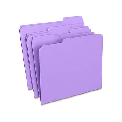 Staples - Reinforced File Folders, 1/3-Cut Tab, Letter Size, 100/Box (ST508945-CC) - Purple price history on PriceWatchPro