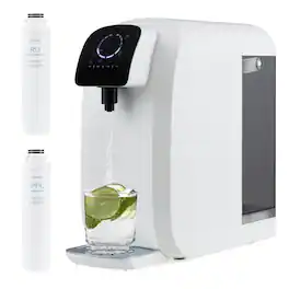Costway - 5-Stage RO + PPC Water Filtration System with UV Light, 4:1 Pure to Drain Portable - White,Black