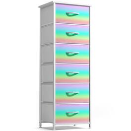Sorbus - Fabric Dresser for Kids Bedroom - Chest of 6 Drawers, Tall Storage Tower, Clothing Organizer, for Closet - Multicolor Trippy