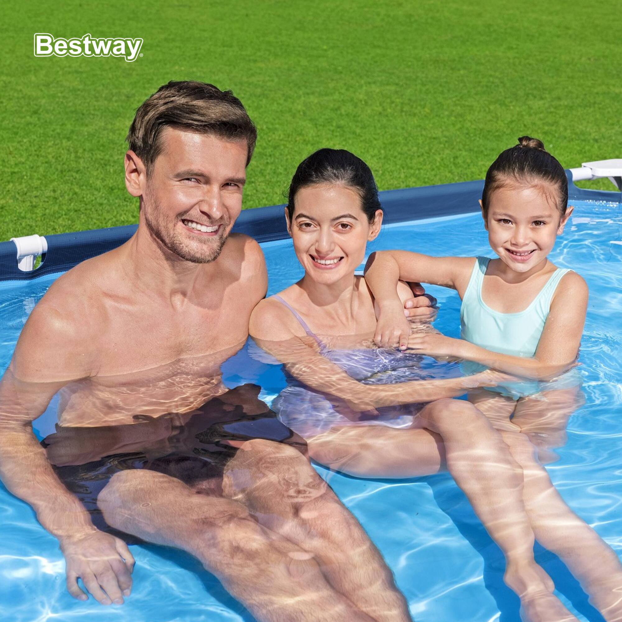 Alt View 4. Bestway - Bestway Steel Pro 8.5'x67"x24" Rectangular Above Ground Outdoor Swimming Pool.