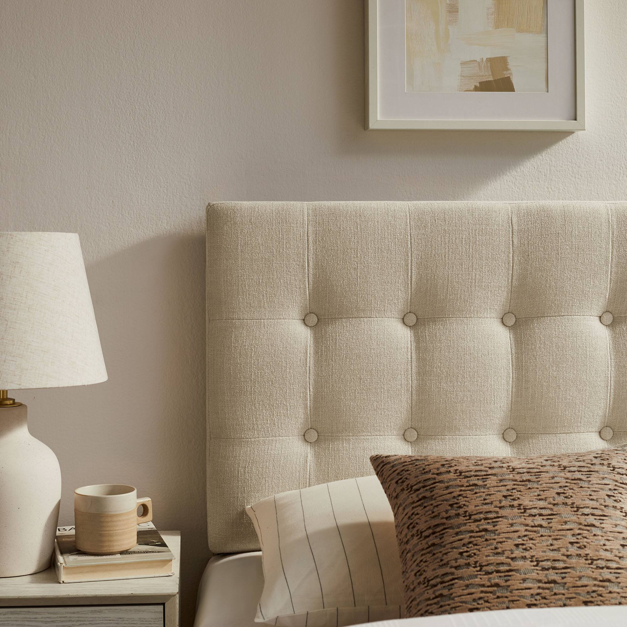 Alt View 1. Modway - Emily Upholstered Fabric Headboard by Modway - Ecru.