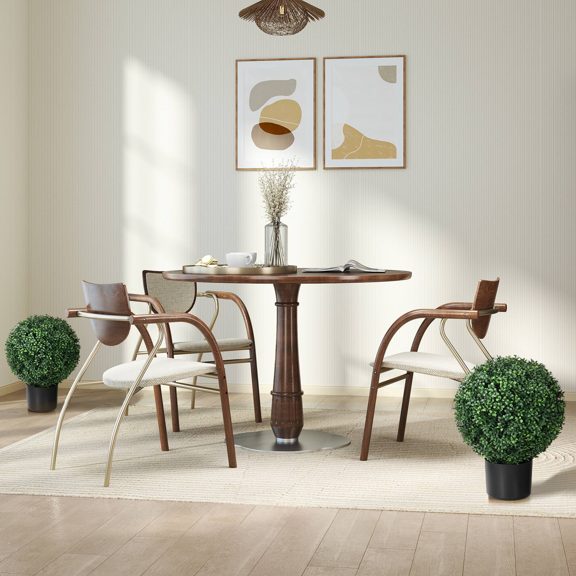 Alt View 8. Homcom - Set of 2 UV-Resistant Cedar Topiary Trees with Ground Stake, Indoor Outdoor Faux Shrubs - Green.