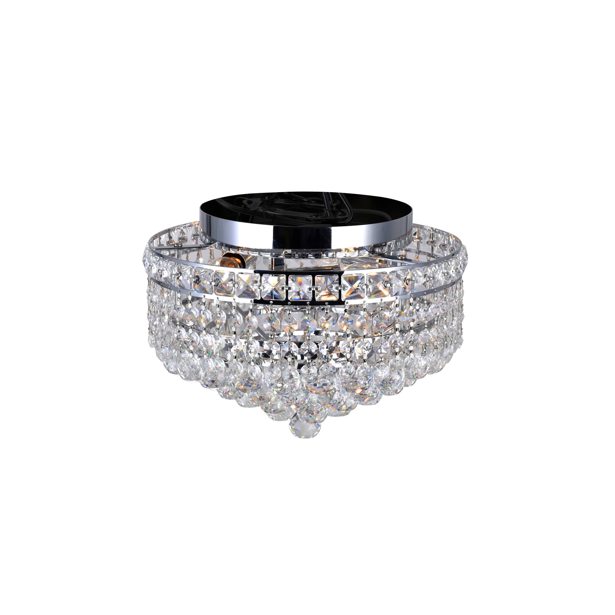 Angle. CWI Lighting - Luminous 3 Light Flush Mount With Chrome Finish - Chrome.