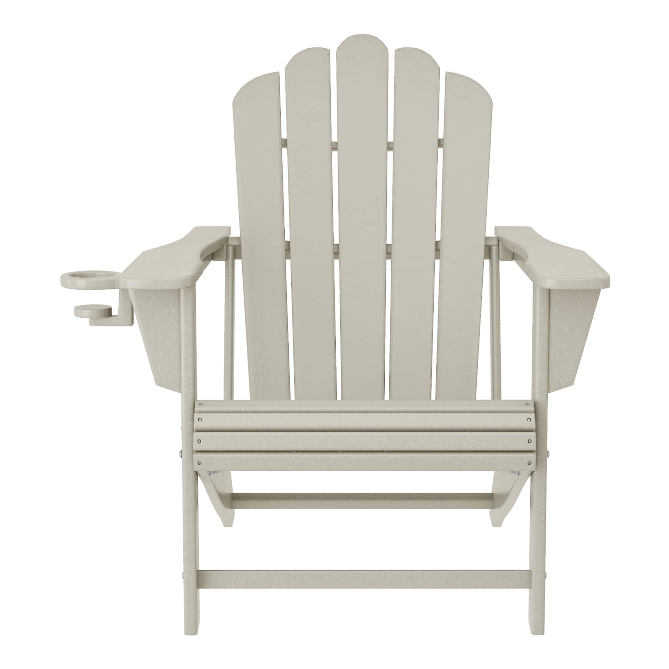 WestinTrends - Highland Outdoor Patio HDPE Adirondack Chair With Cup Holder - Sand price history on PriceWatchPro