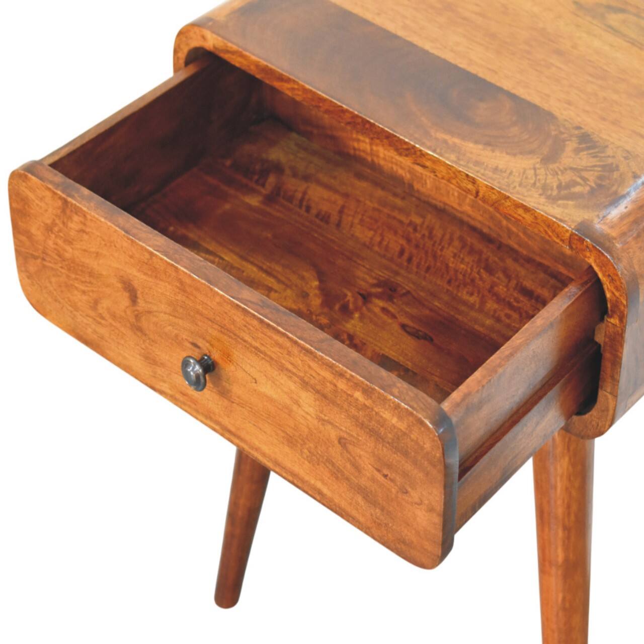 Alt View 2. Artisan Furniture - Artisan Furniture Solid Wood Avora Chestnut Nightstand with 1 drawer, Brown - Chestnut.