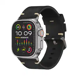 Ultra Supply Co - Vintage Leather Strap for Apple Watch Ultra 3/2/1 - Black