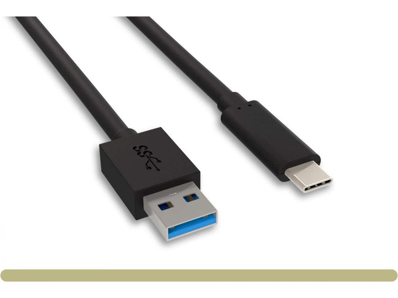 Nippon Labs - 6 inch. USB Type C 3.2 Gen 2 Male to Type A Male Cable,10G, 3A, BLACK USB Type-C to A Cable