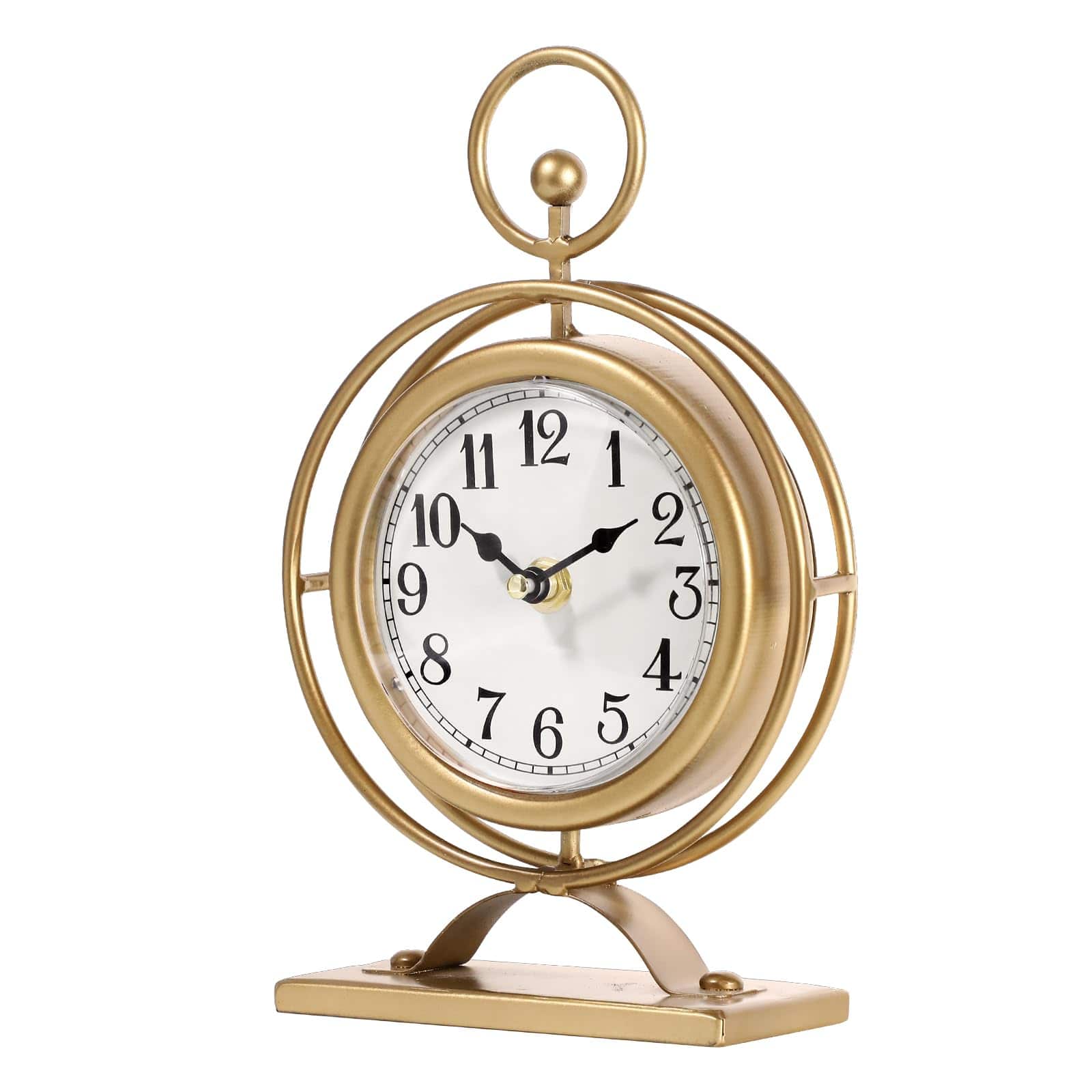 Dazzed Corner - Decorative Clock,Vintage Table Clock on Stand - Gold