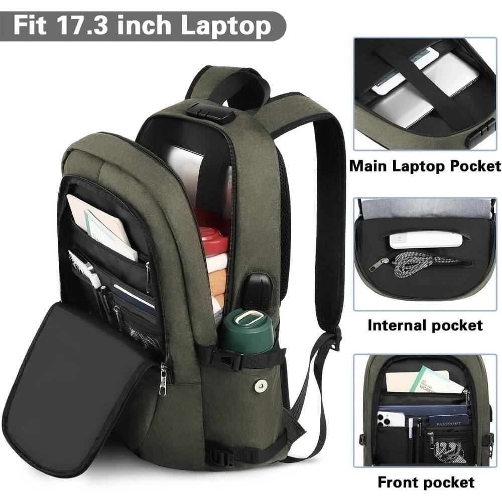 Fit 17.3 inch Laptop

Main Laptop Pocket

Internal pocket

Front pocket
