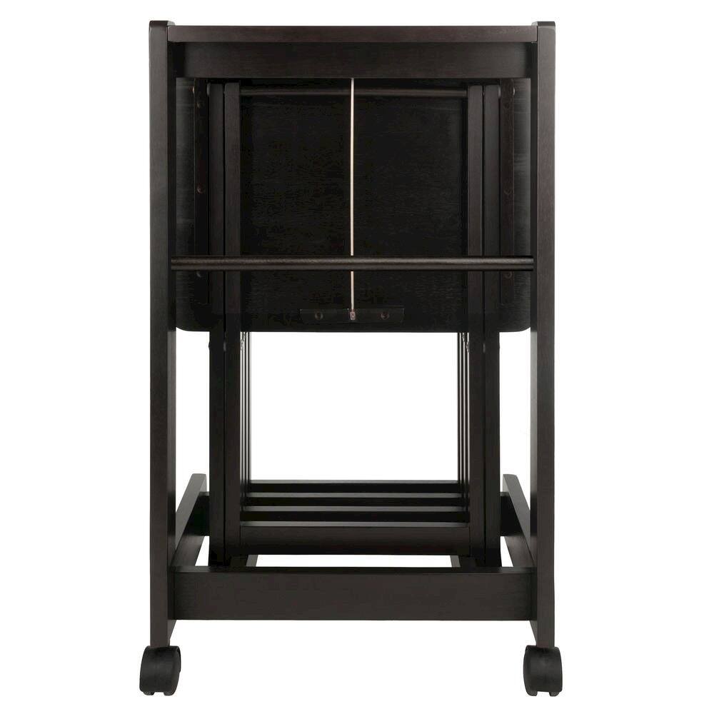 Left. FurniFact - Coffee color Solid Wood TV Trays – Folding Snack Tables for Eating and Serving - Coffee.