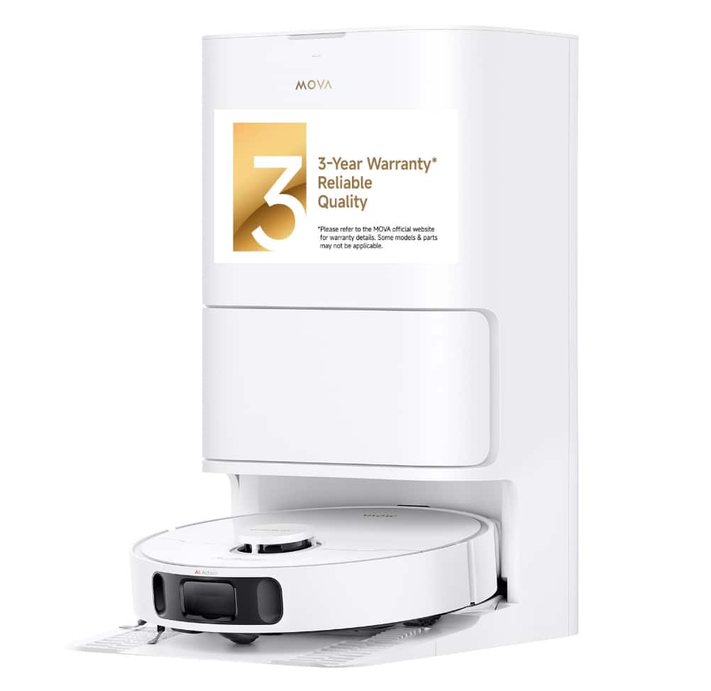 MOVA
3-Year Warranty*
Reliable Quality
*Please refer to the MOVA official website for warranty details. Some models & parts may not be applicable.