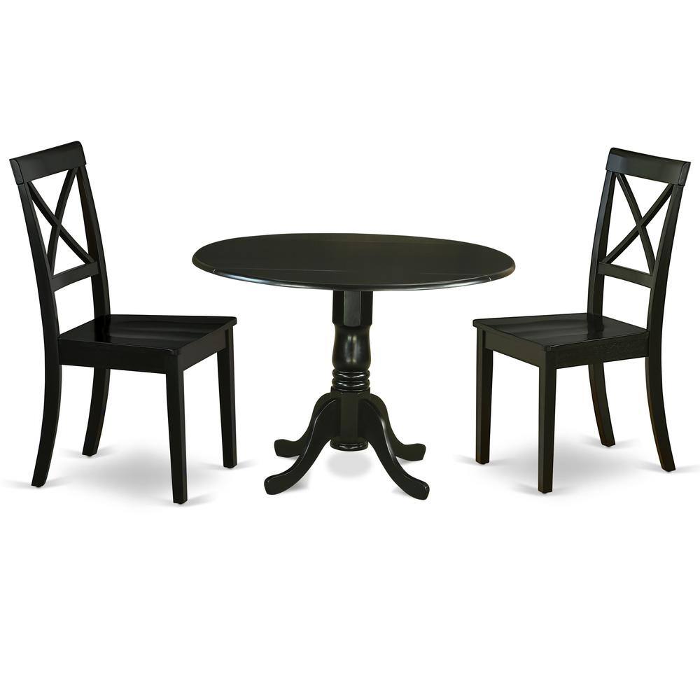 Back. East West Furniture - Dining Room Set Black - Brown.