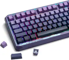Womier - Gradient Double Shot PBT Keycaps,Shine Through Custom Keycap Cherry Profile for All Layout Mechanical Keyboard - Purple