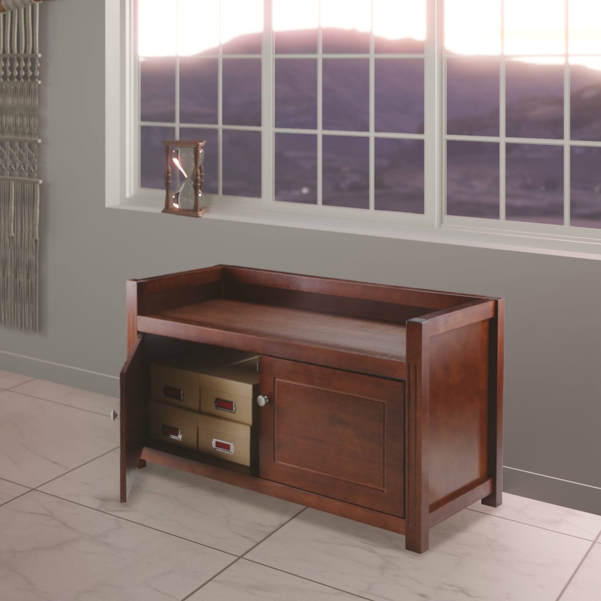 Winsome Wood Charleston Storage Bench Walnut - Best Buy