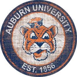 Fan Creations - Auburn Tigers 24'' Round Heritage Logo Sign - Multicolor