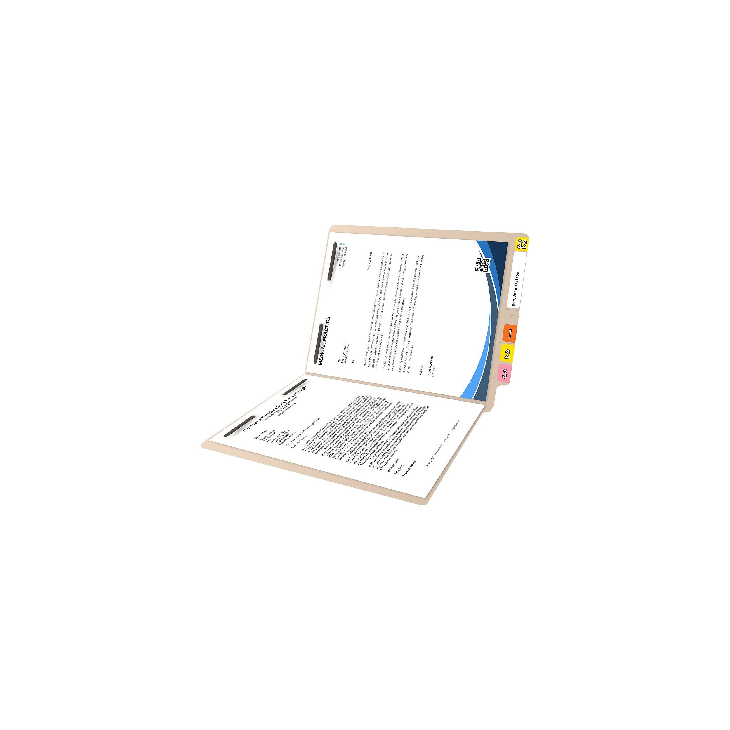 Medical Arts Press Reinforced End Tab File Folder, Letter Size, 50/Box ...