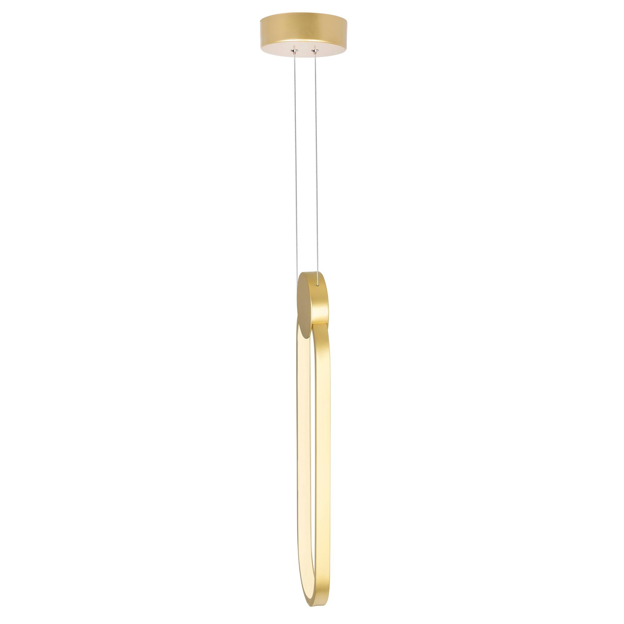 Left. CWI Lighting - Pulley 4 in LED Satin Gold Mini Pendant - Satin Gold.