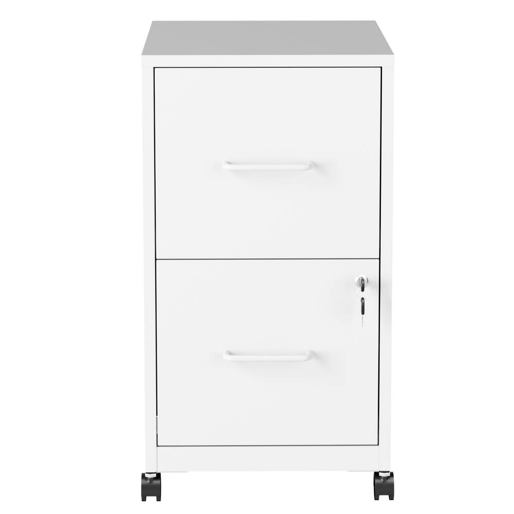 Alt View 4. Loheer - Loheer 2 Drawer File Cabinet with Lock and Wheels Black Metal Under Desk Storage for Letter Legal Files.