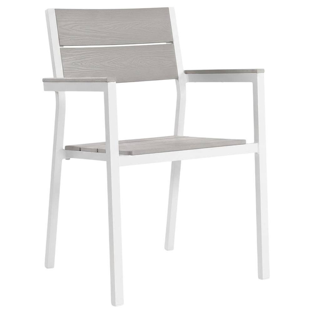 Front. Outdoor Escape - Outdoor Patio Dining Armchair Set Of 2 With Comfortable Backrests - Gray.