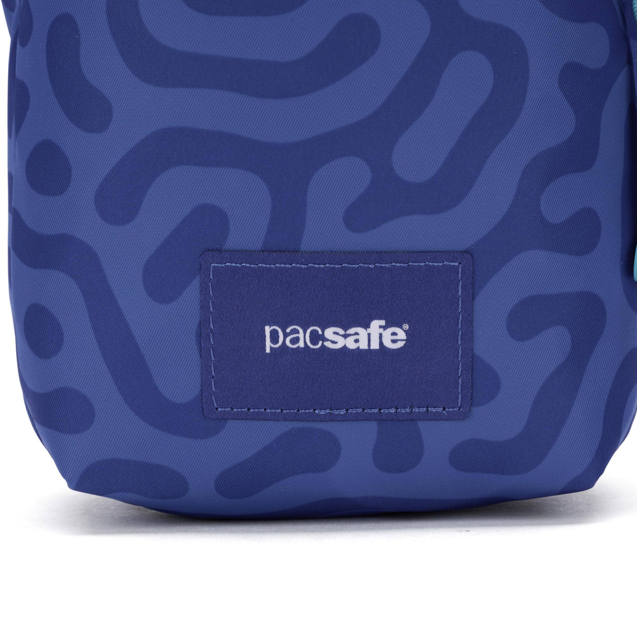 Back. Pacsafe - GO Micro Crossbody - Cerulean Blue.