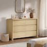 ModernMate - 6 Drawers Dresser Modern Natural Wood 52.75" W Dresser Chest for Bedroom Living Room - Natural Oak