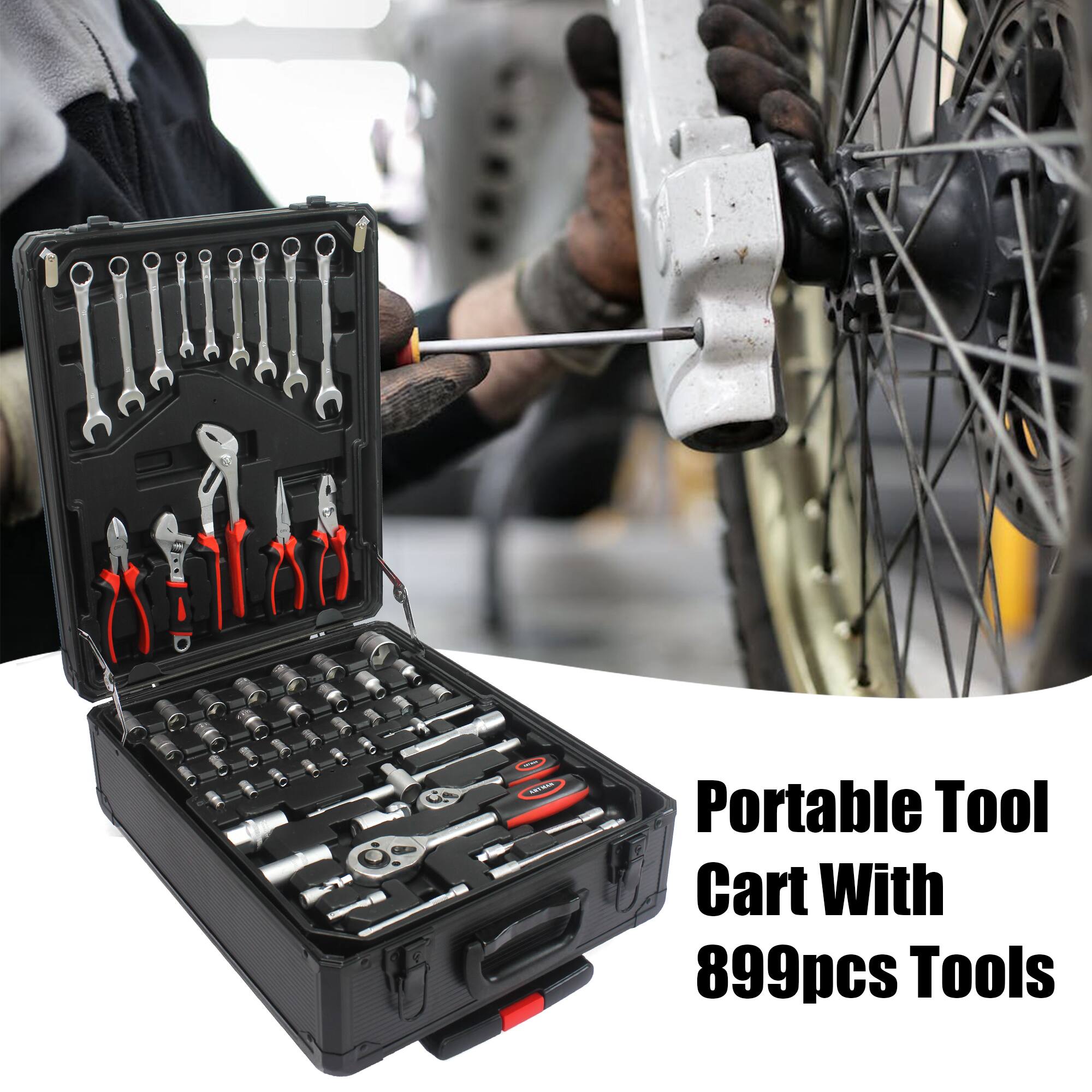 Portable Tool Cart With 899pcs Tools