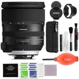 Tamron - SP 24-70mm f/2.8 Di VC USD G2 Zoom Lens for Nikon F Mount w/ Advance Accessory and Travel Bundle | AFA032N-700 - Black