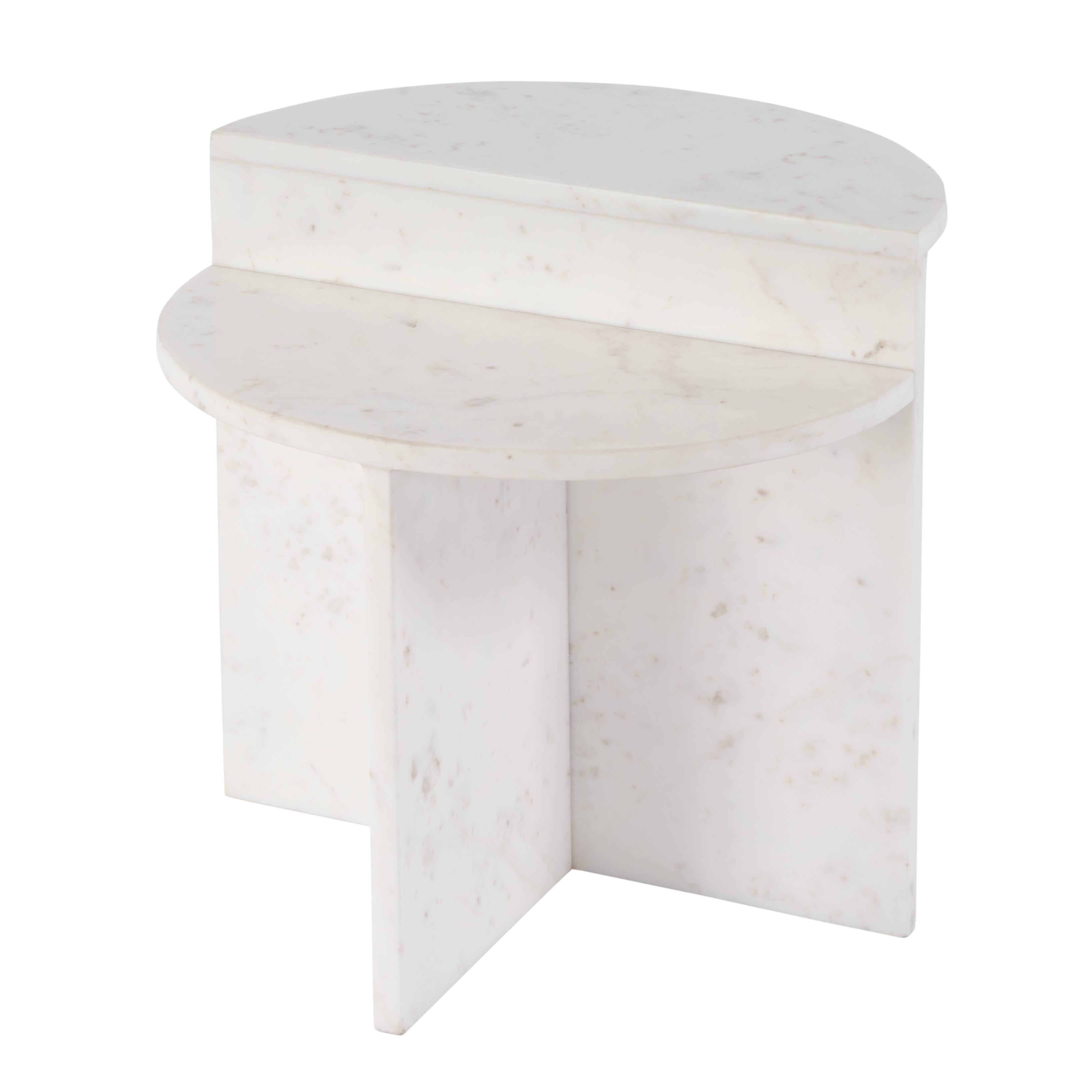 Front. Butler Specialty - Vienna 19.5 in. W Round 100% Marble Accent Table - White.
