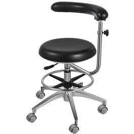 Glintex - Medical Dental Stool Dentist Chair, 360° Swivel Adjustable Doctor Assistant Chair with PU Leather Seat and Armrest - Black