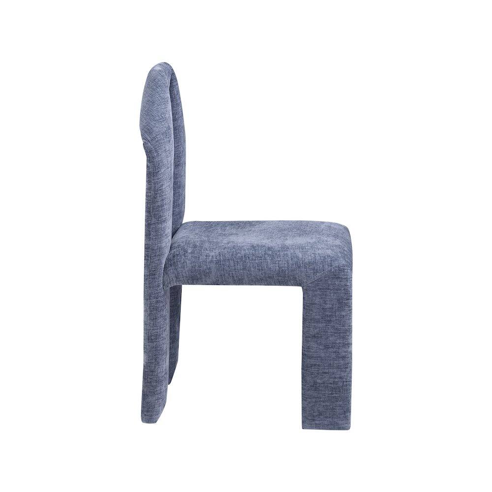 Alt View 2. Meridian Furniture - Bennett Light Blue Chenille Fabric Dining Chair, Set of 2 - Blue.