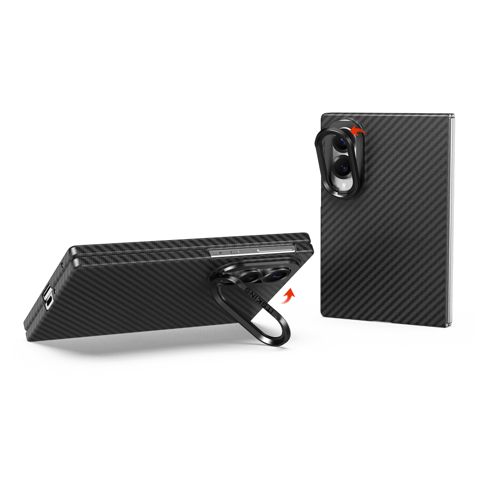 Alt View 1. Itskins - ITSKINS - Supreme Eclipse Stand MagSafe Case for Samsung Galaxy Z Fold8 - Black - Black.