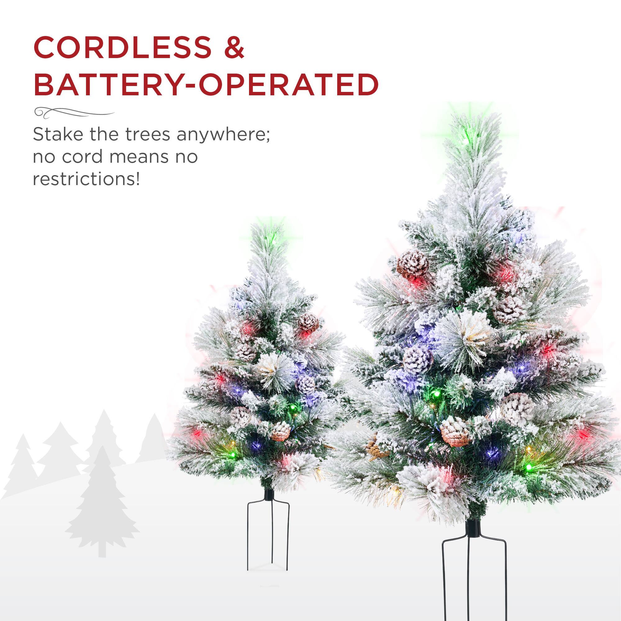CORDLESS & BATTERY-OPERATED

Stake the trees anywhere; no cord means no restrictions!